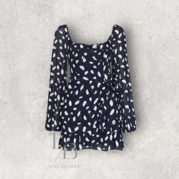 Reformation Cammi brushstroke-print minidress B547 - Picture 1 of 4